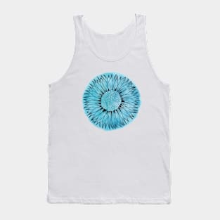 Azure Blue Sunflower Tank Top